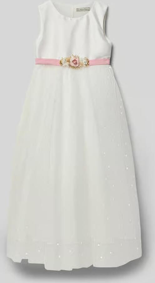 Une Hautre Couture midi-jurk met bloe garnering - Foto 2