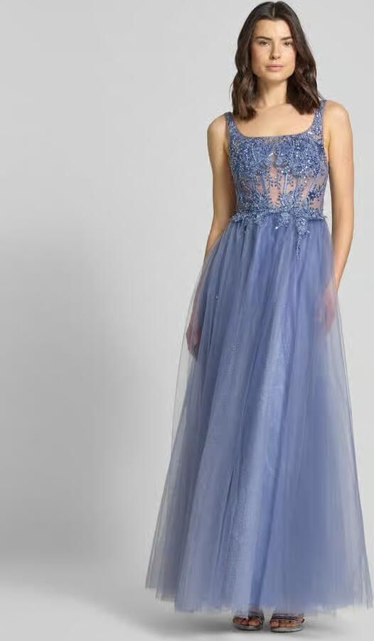 Unique Avondjurk van tule met Stitchings en pailletten - Foto 3