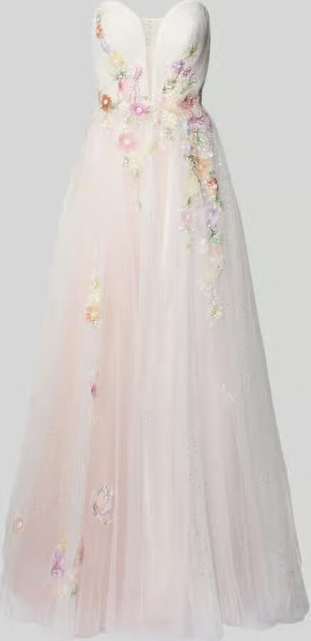 Unique Maxi-jurk in off-shoulder-look met parels en pailletten - Foto 2