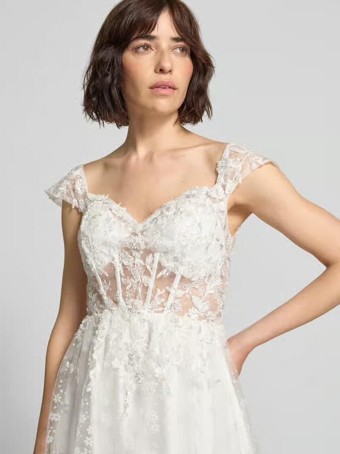 Unique Off shoulder-bruidsjurk met pailletten