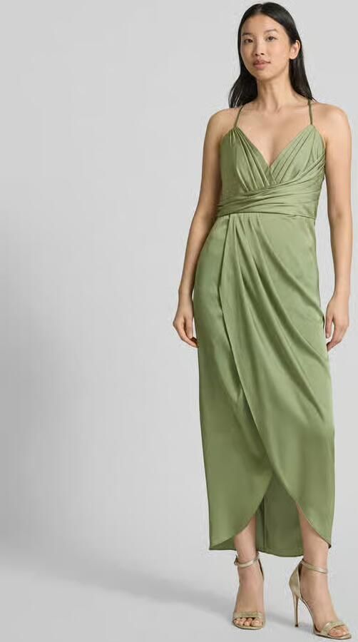 Vera Mont Elegante Satijnen Avondjurk met Ruches Green Dames - Foto 2
