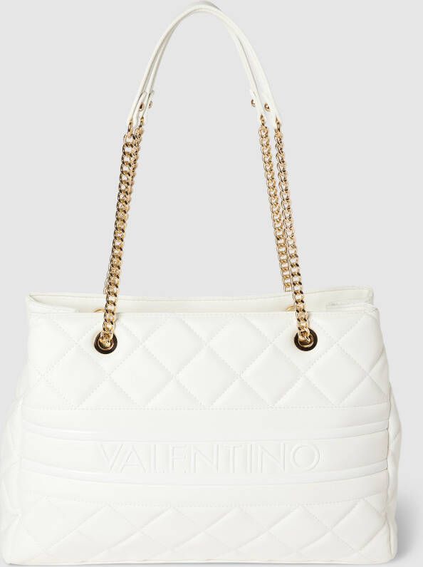 Valentino by Mario Valentino Gewatteerde Shopper met Ritssluiting en Logo Detail White Dames