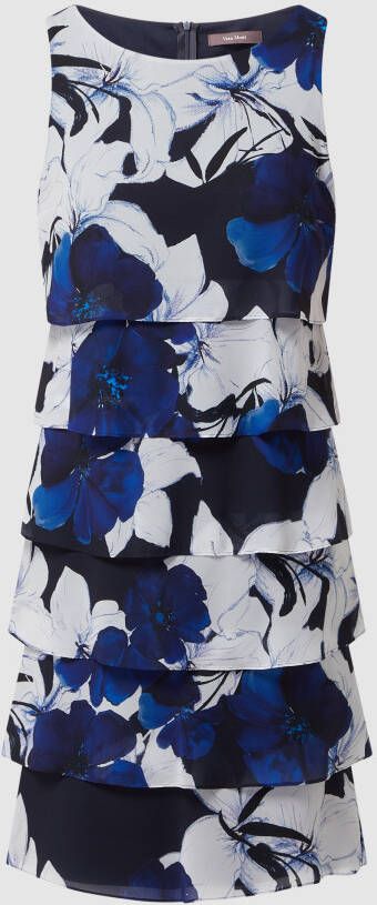 Vera Mont Dress with Flower-Print Blauw Dames