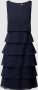 Vera Mont Gerimpelde Chiffon Cocktailjurk Blue Dames - Thumbnail 1