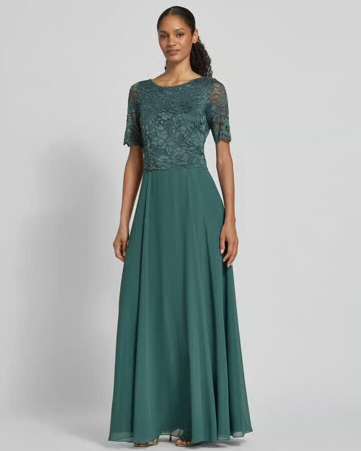 Vera Mont Kanten en chiffon cocktailjurk Green Dames - Foto 2
