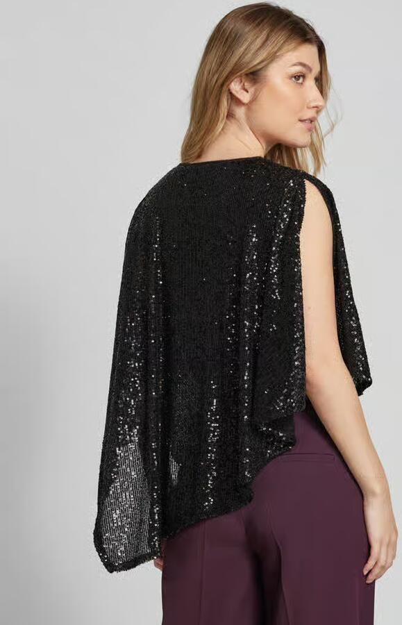 Vera Mont Cocktailshirt met pailletten en V-hals