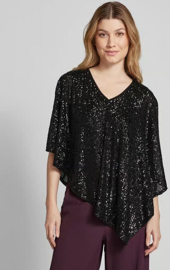 Vera Mont Cocktailshirt met pailletten en V-hals - Foto 2