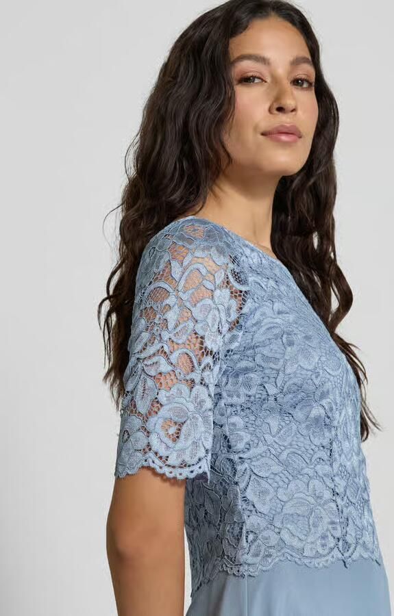 Vera Mont Korte Mouw Jurk Blue Dames