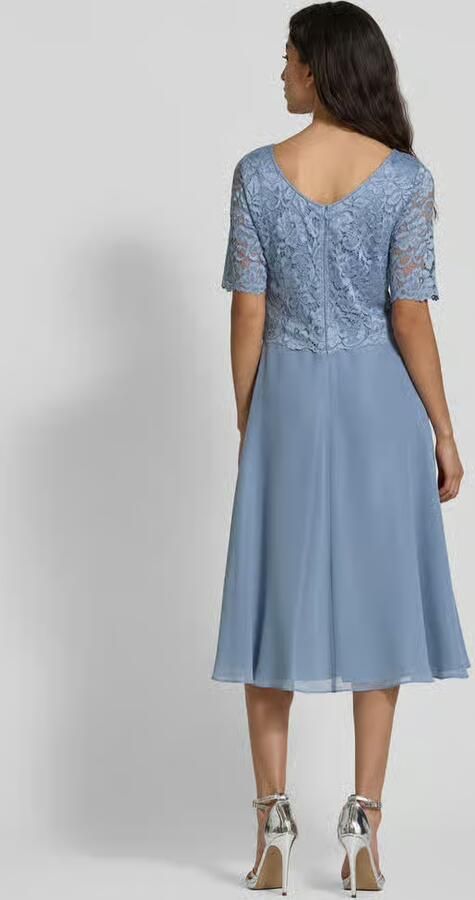 Vera Mont Korte Mouw Jurk Blue Dames - Foto 3