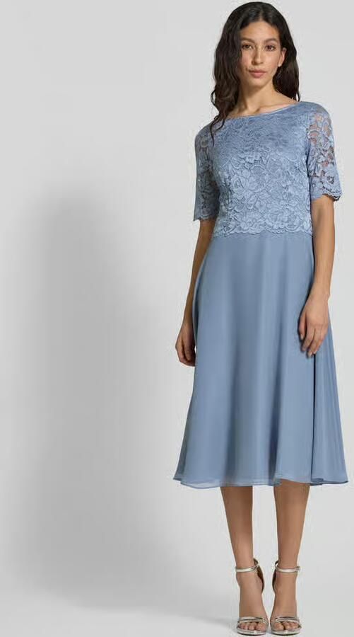 Vera Mont Korte Mouw Jurk Blue Dames - Foto 2