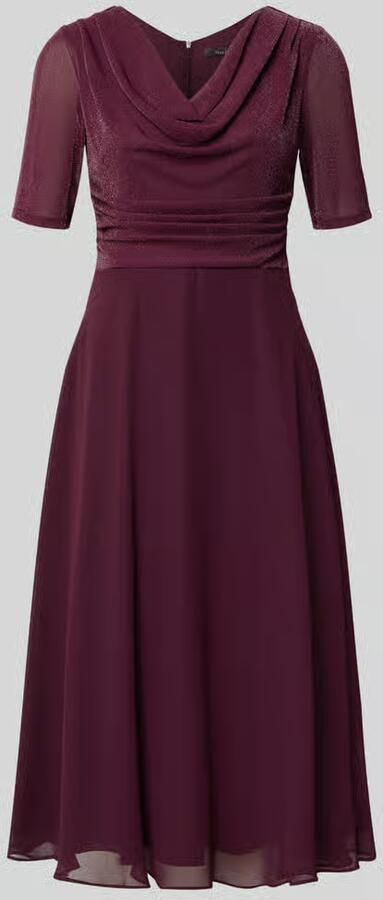 Vera Mont fit and flare cocktailjurk met watervalhals