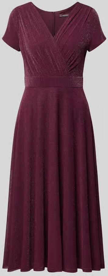 Vera Mont Getailleerde cocktailjurk met V-hals
