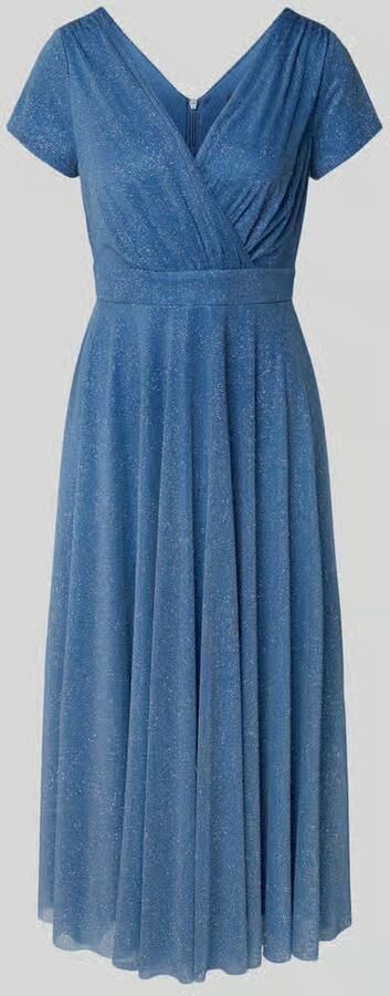 Vera Mont Glanzende cocktailjurk met V-hals