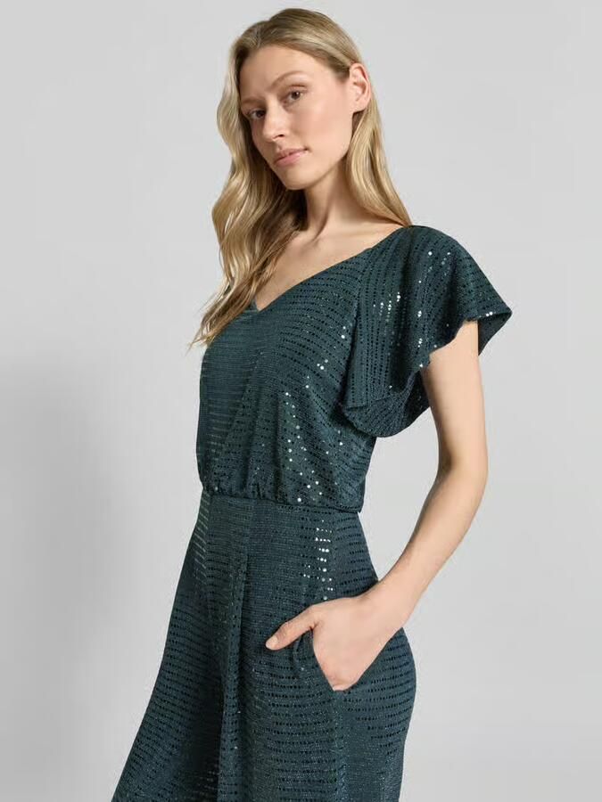 Vera Mont Glanzende jumpsuit met V-hals