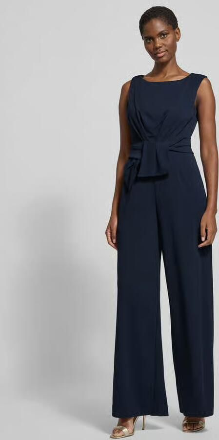 Vera Mont Wijdvallende Jumpsuit met U-Boot Halslijn Zwart Dames - Foto 3