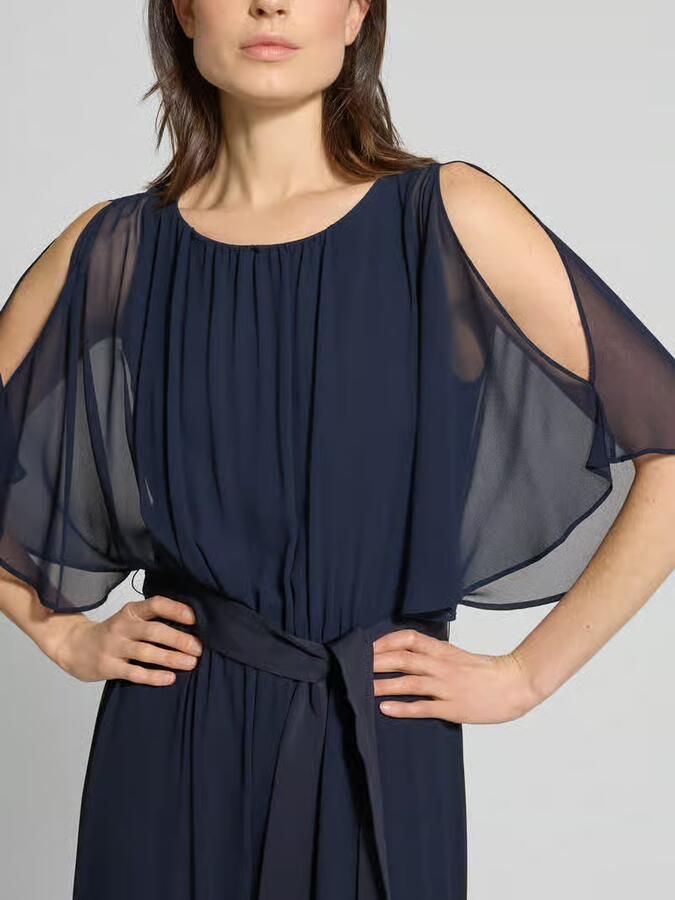Vera Mont Jumpsuit van vloeiende stof met Strikceintuur