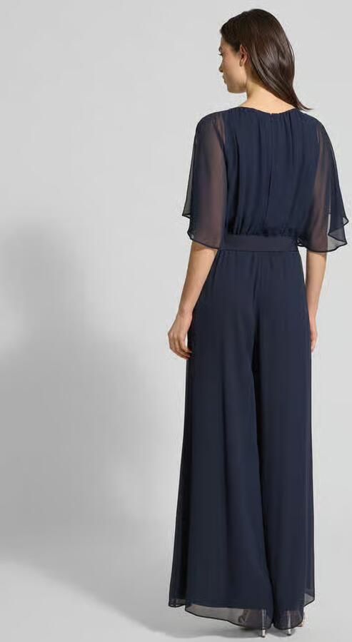 Vera Mont Jumpsuit van vloeiende stof met Strikceintuur