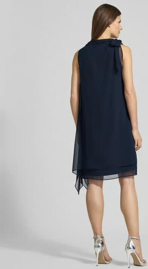 Vera Mont Knielange cocktailjurk met asymmetrische zoom - Foto 3