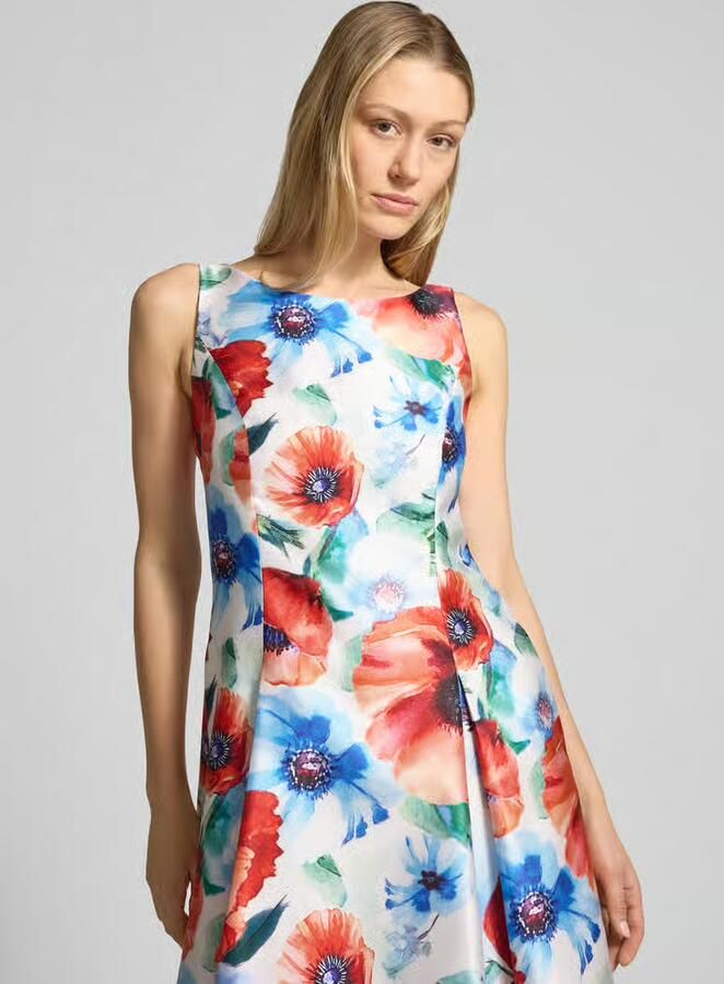 Vera Mont Knie-lange cocktailjurk in all-over look