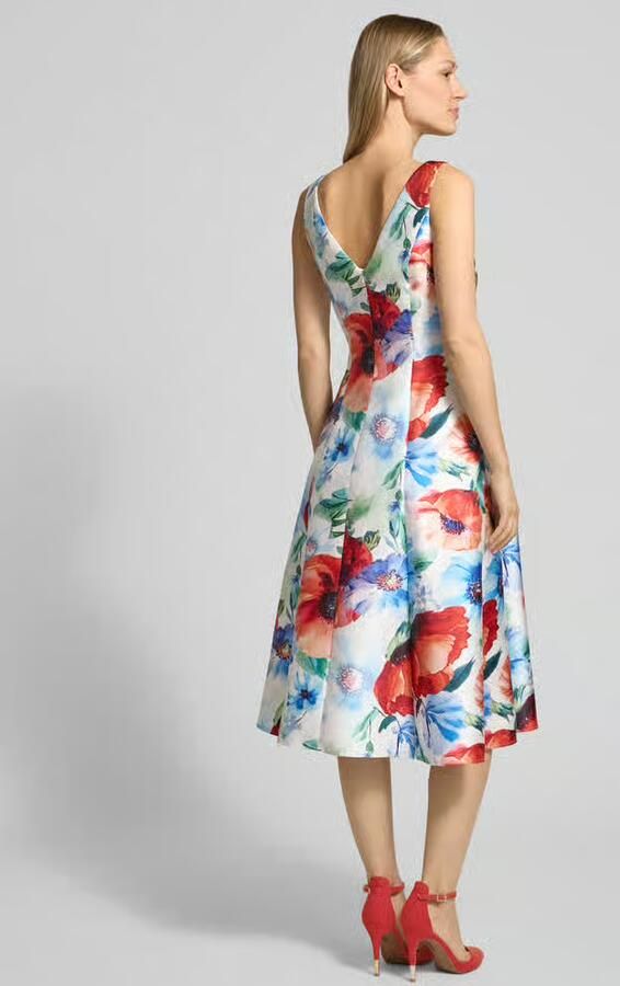 Vera Mont Knie-lange cocktailjurk in all-over look - Foto 3