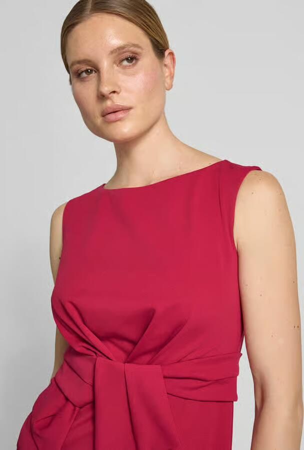 Vera Mont Knie-lange cocktailjurk met knoopdetail