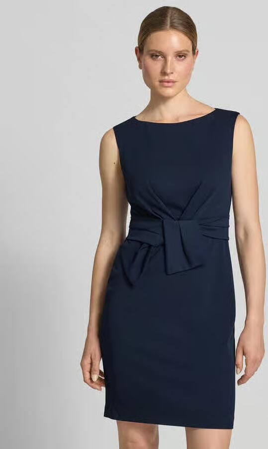 Vera Mont Knie-lange cocktailjurk met knoopdetail - Foto 3
