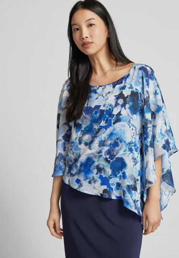 Vera Mont Knielange cocktailjurk in dubbele-laagjeslook