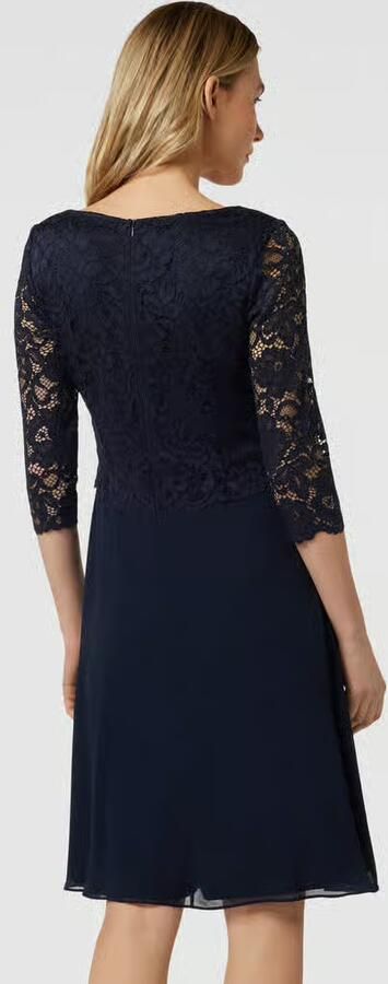 Vera Mont Kanten Cocktailjurk Elegant V-hals Blue Dames - Foto 2