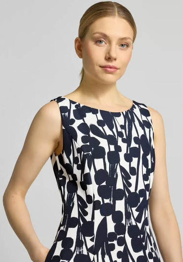 Vera Mont Knielange cocktailjurk met all-over motief