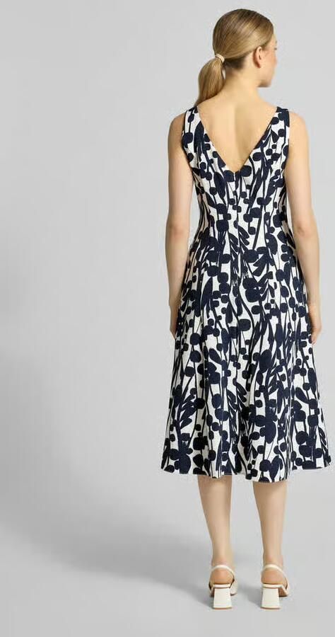 Vera Mont Knielange cocktailjurk met all-over motief