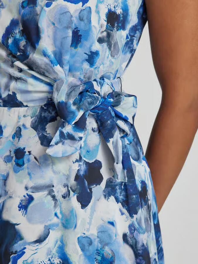 Vera Mont Knielange cocktailjurk met knoopdetail
