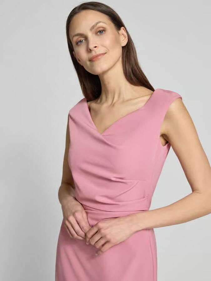 Vera Mont Knielange cocktailjurk met plooien