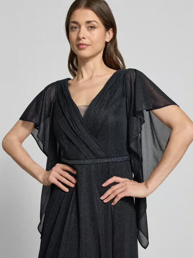 Vera Mont maxi-jurk met V-hals en met siersteentjes