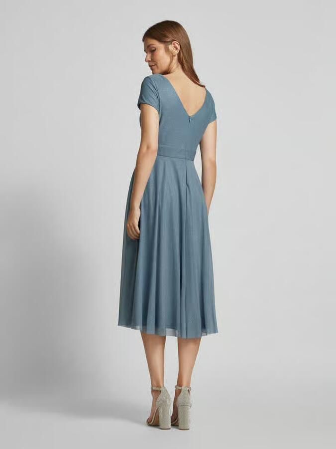 Vera Mont Midi-jurk met V-hals en tailleband - Foto 5