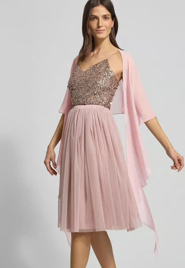 Vera Mont Elegante Chiffon Stola met Ruche Pink Dames