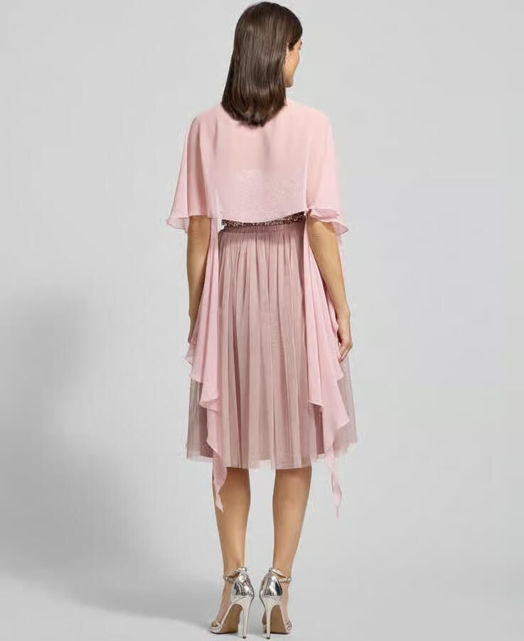 Vera Mont Elegante Chiffon Stola met Ruche Pink Dames - Foto 2
