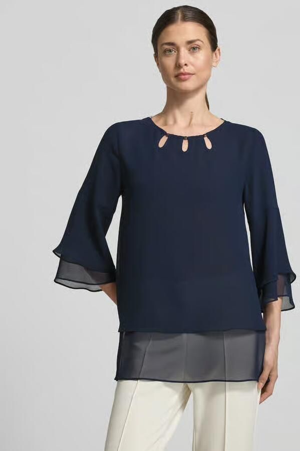 Vera Mont regular fit blouseshirt van vloeiende stof - Foto 3