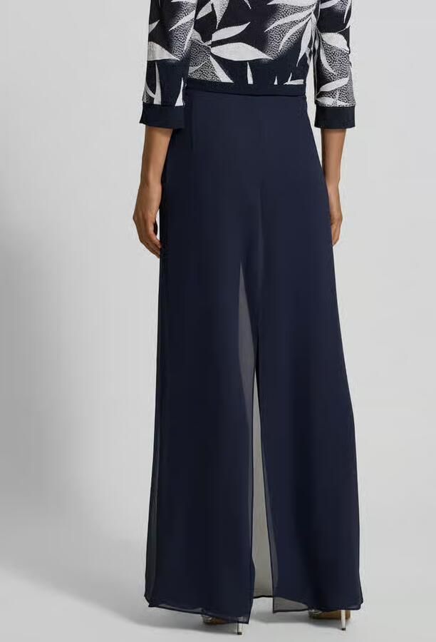 Vera Mont wide fit stoffen broek in semitransparant design - Foto 4