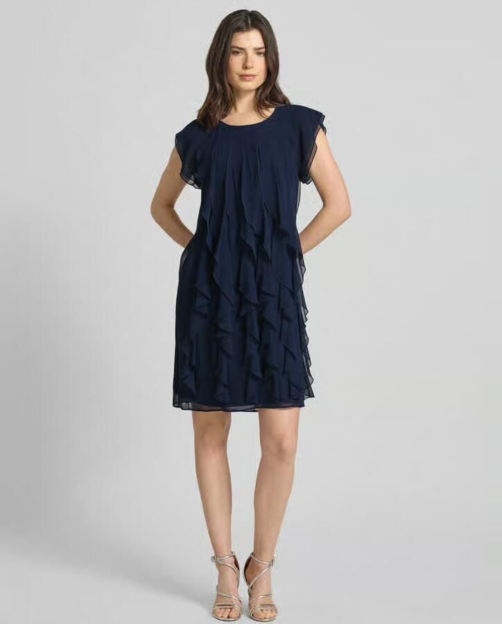 Vera Mont relaxed fit mini-jurk met allover met ruches - Foto 3