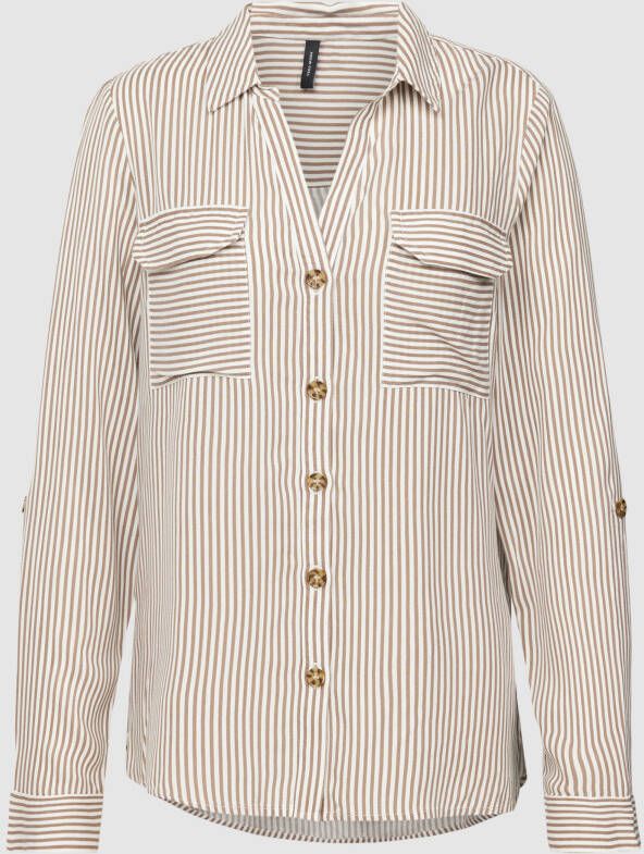 Vero Moda Overhemdblouse met opgestikte paspelzakken op de borst model 'BUMPY'