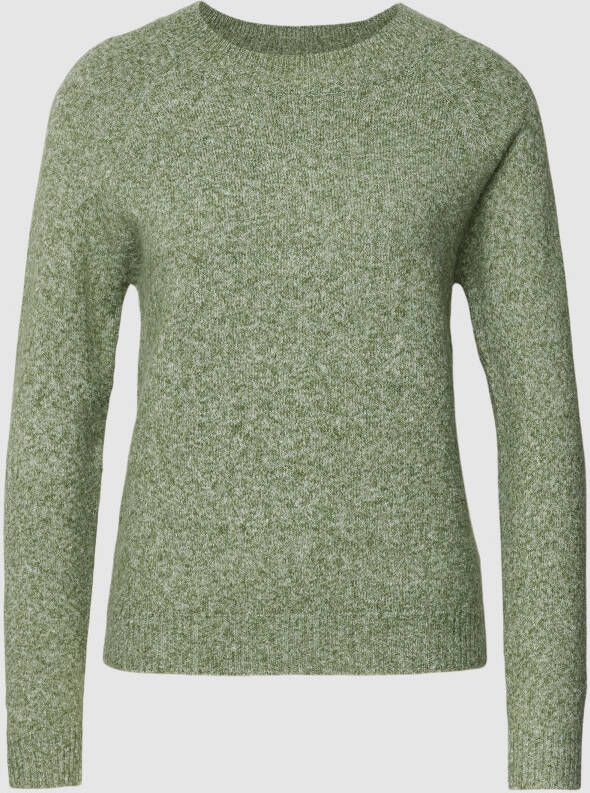 VERO MODA gemêleerde gebreide trui VMDOFFY van gerecycled polyester kaki