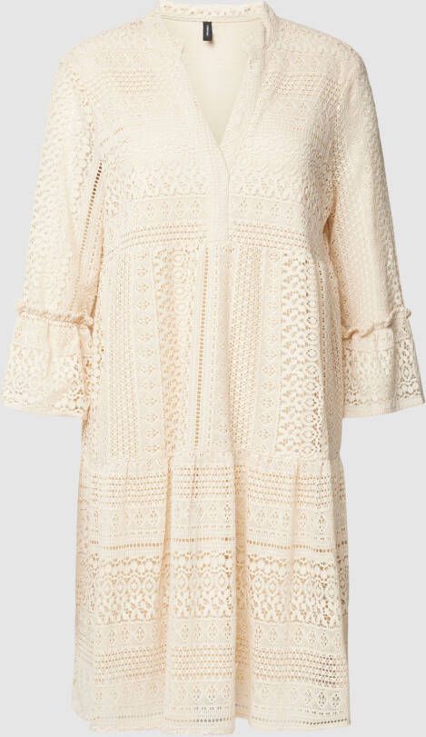 Vero Moda Knielange jurk met broderie anglaise model 'HONEY'