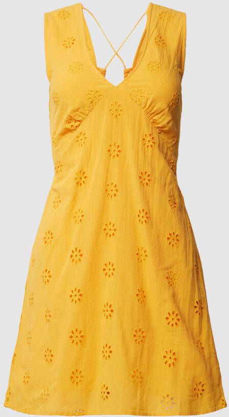Vero Moda Mini-jurk van katoen met broderie anglaise model 'MAJA'