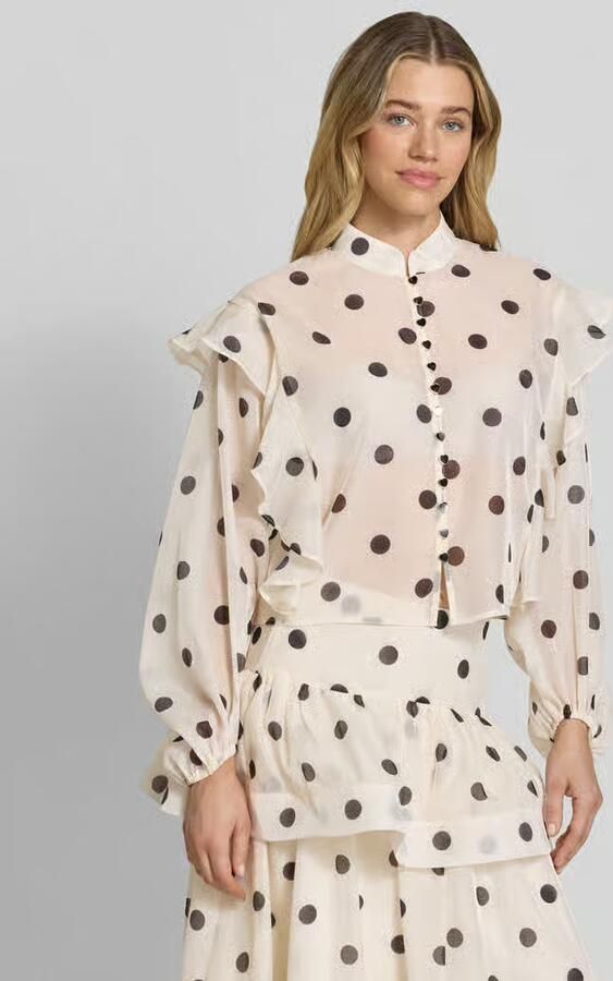 Vero Moda Boxy fit chiffon-blouse met polkadots-motief model 'DOROTHY' - Foto 4