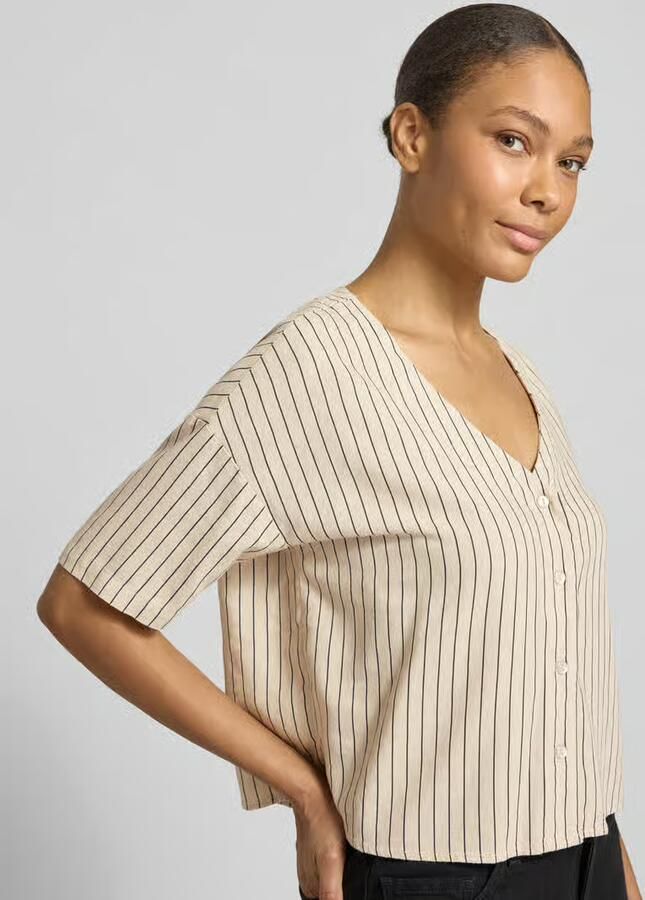 Vero Moda boxy fit overhemdblouse van mix van viscose en linnen model 'MYMILO' - Foto 3