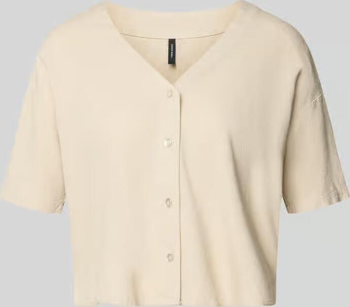 Vero Moda boxy fit overhemdblouse van mix van viscose en linnen model 'MYMILO' - Foto 5