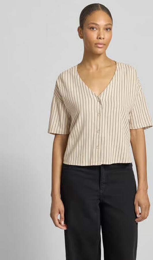 Vero Moda boxy fit overhemdblouse van mix van viscose en linnen model 'MYMILO' - Foto 6