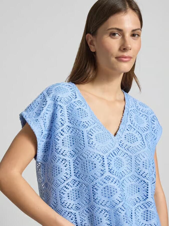 Vero Moda boxy fit T-shirt met semitransparante garnering model 'IRIS'