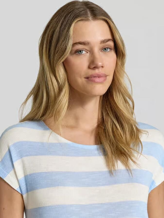 Vero Moda boxy fit T-shirt van viscosemix model 'WIDE STRIPE'