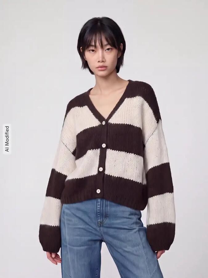 Vero Moda Gebreid jack met ballonmouwen - Foto 3